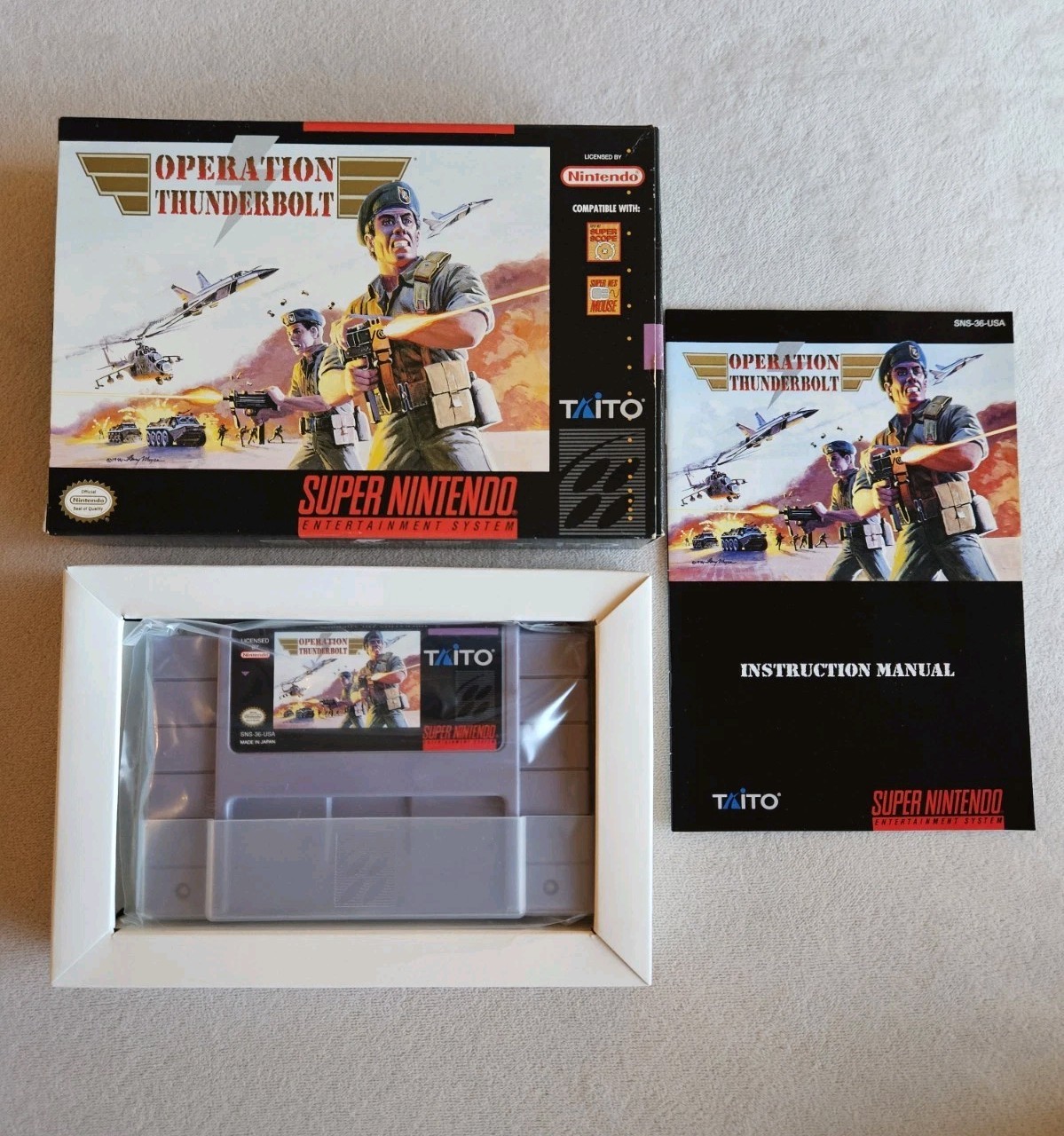 OPERATION THUNDERBOLT SNES SUPER NINTENDO COMPLETE IN BOX GREAT CONDITION