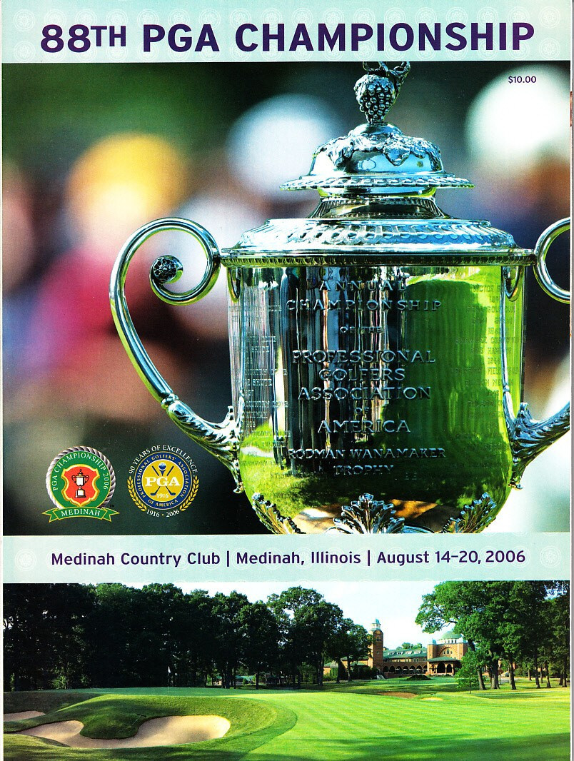2006 PGA Championship Medinah golf tournament program Tiger Woods wins major #12