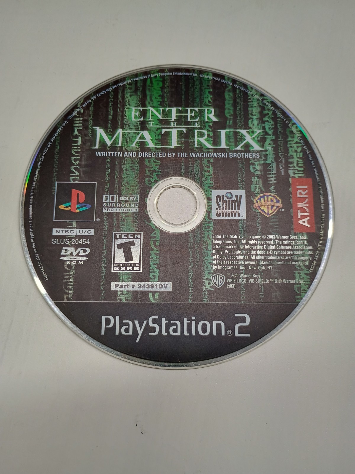 Enter the Matrix (PlayStation 2, 2003) PS2 Game Disc Only Good Condition