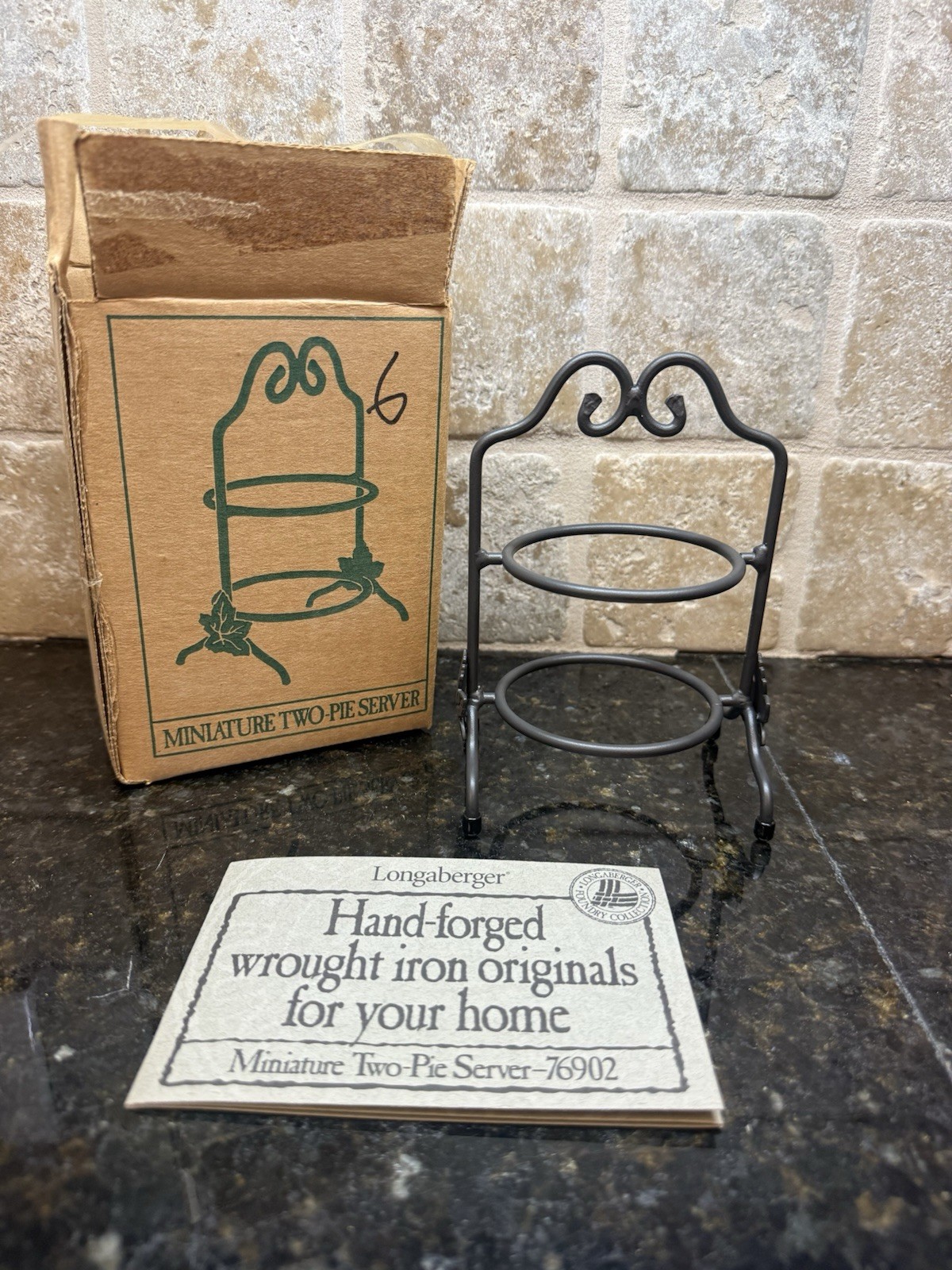 LONGABERGER Wrought Iron Collectors Club Miniature Two Pie Server NEW In Box
