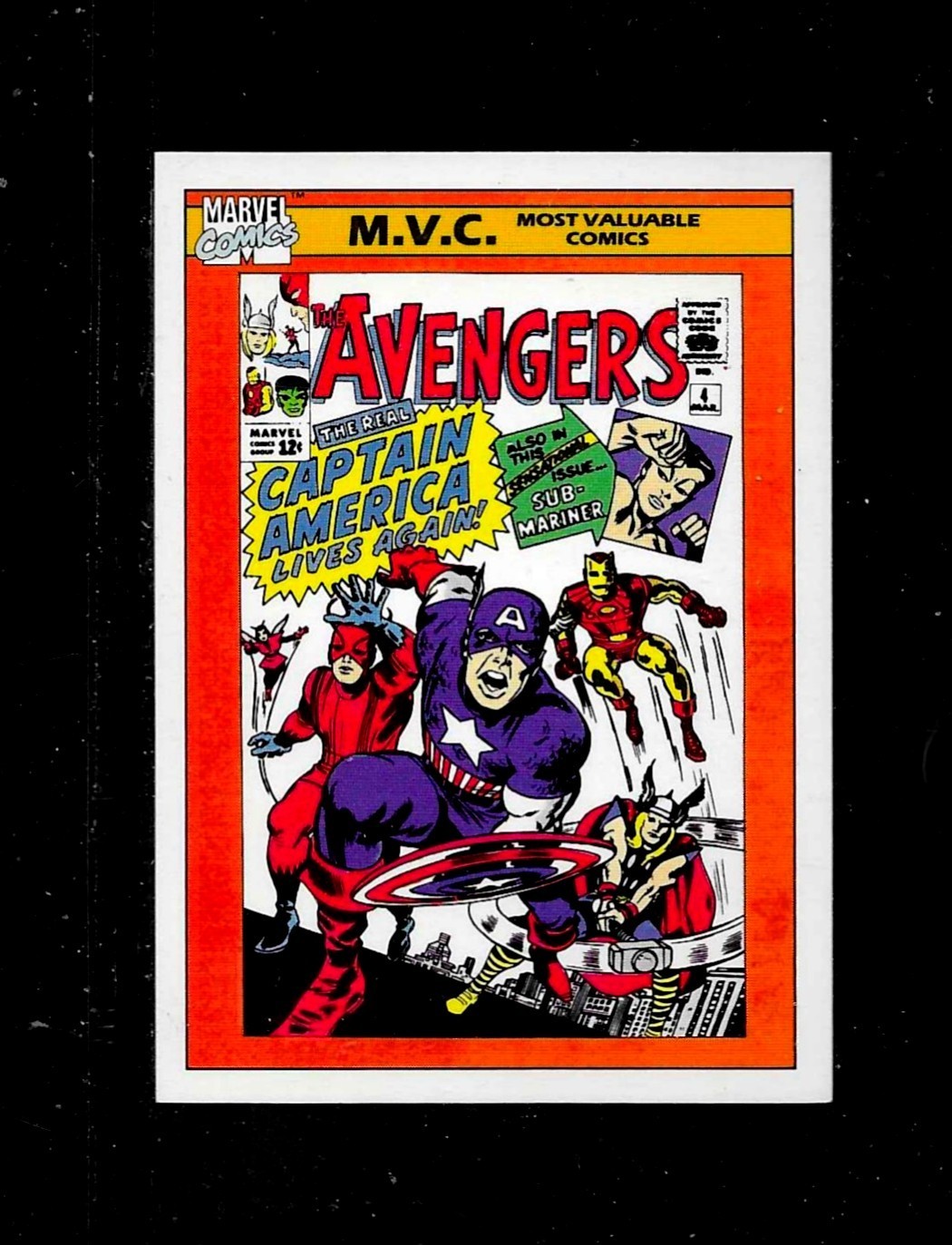 1990 Marvel Universe Comic Card- Avengers/ Captain America- # 136 - NM