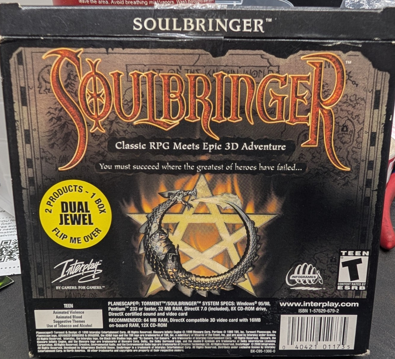 Soulbringer PC Game 2 CD Complete Jewel Case Slipcover Interplay Windows 95 98