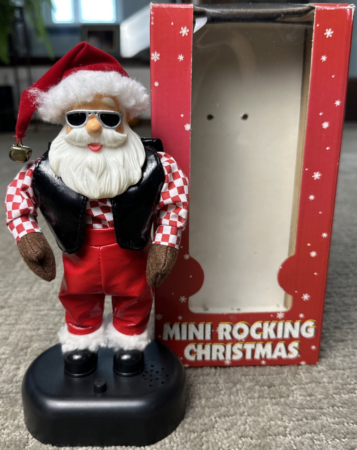 Rocking Santa Singing Animated Jingle Bells 9” Vintage Works Rare