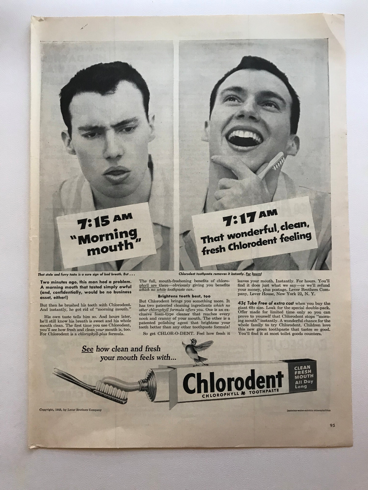 1953 Chlorodent Toothpaste, Prince Albert, Lea & Perrins, Klix Vintage Print Ads