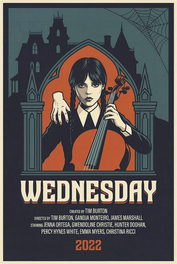 Wednesday TV Series The Adams Poster Vintage Style Repro Print Poster 13x19