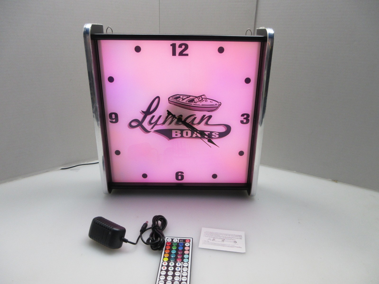 Lyman Boats LED light up Advertising wall clock Brand New