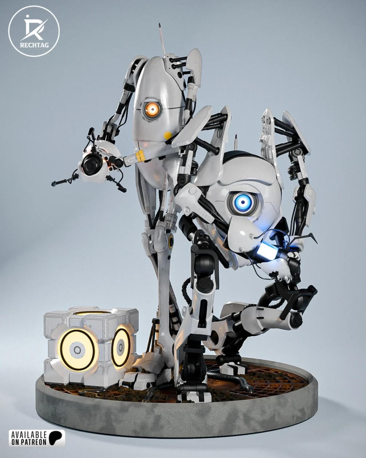 1/8 Scale | P-body and ATLAS Portal Bots | High Quality UNPAINTED Resin Garage