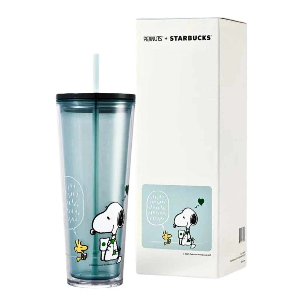 2025 Limited Edition Starbucks X Snoopy 24oz Cold Drink Double Straw Mug Gift