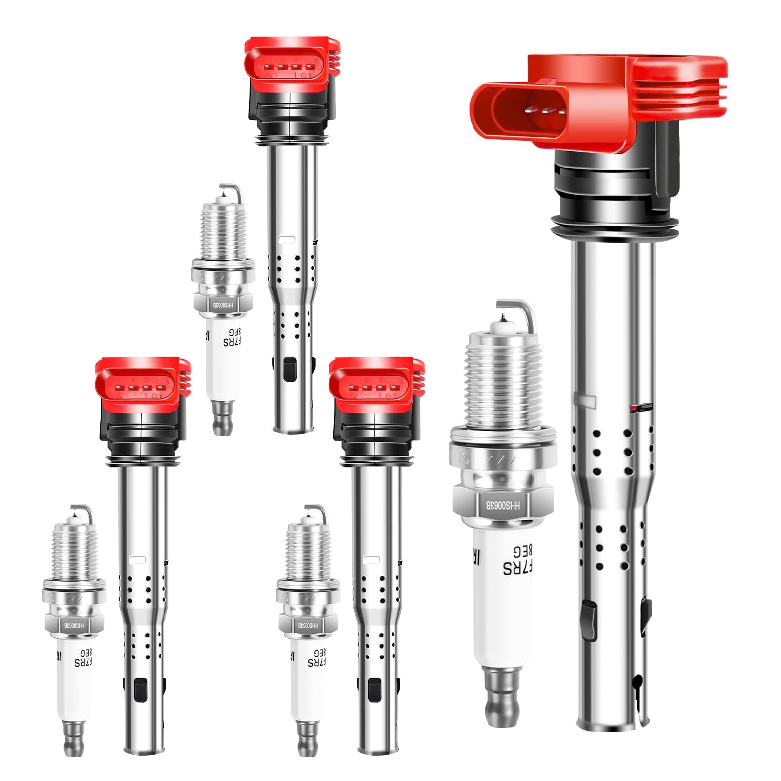 UF529 & 4644 Ignition Coil Pack and Iridium Spark Plugs Set of 4 OE Automotiv...