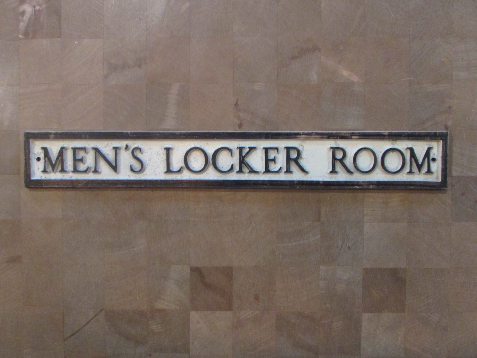 Vintage 50'S MENS LOCKER ROOM Sign Cast Aluminum YMCA SCHOOL MAN CAVE