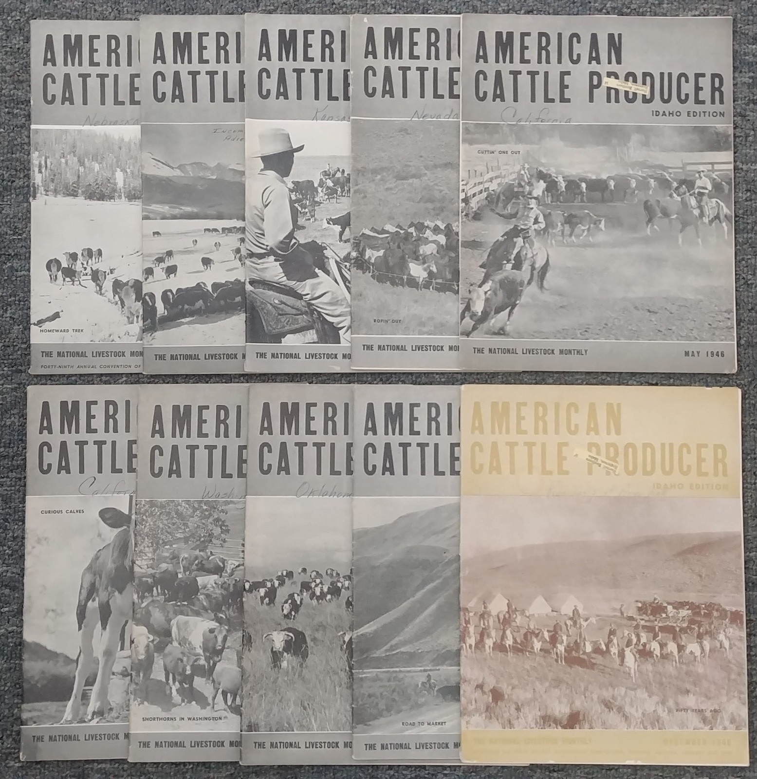 1946 American Cattle Producer [Lot of 10] Idaho Ed. - Livestock Monthly Vintage