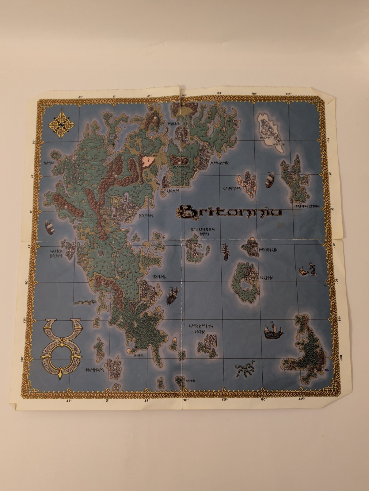Ultima Online The Second Age T2A Lost Lands Brittania Original Double Paper Map
