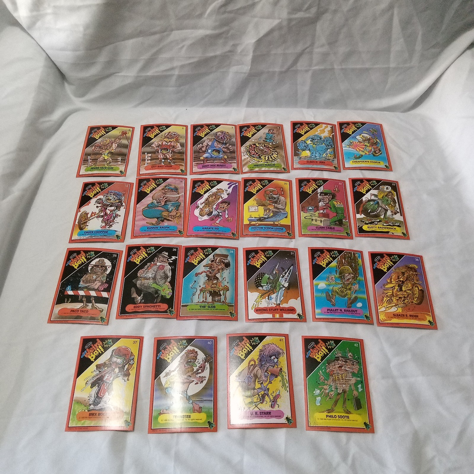 Vintage Mel Appel 1986 Weird Ball Series 1 Collectors Cards Lot Of 22 Gross Out