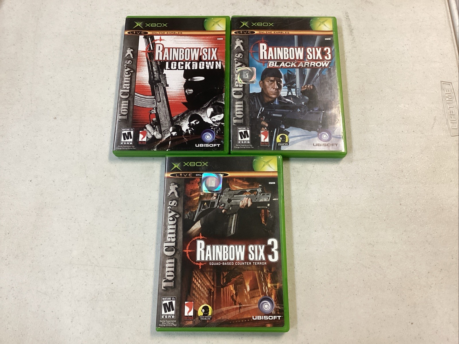 Xbox Original Tom Clancy's Rainbow Six Lockdown, Black Arrow All 3 Games Tested