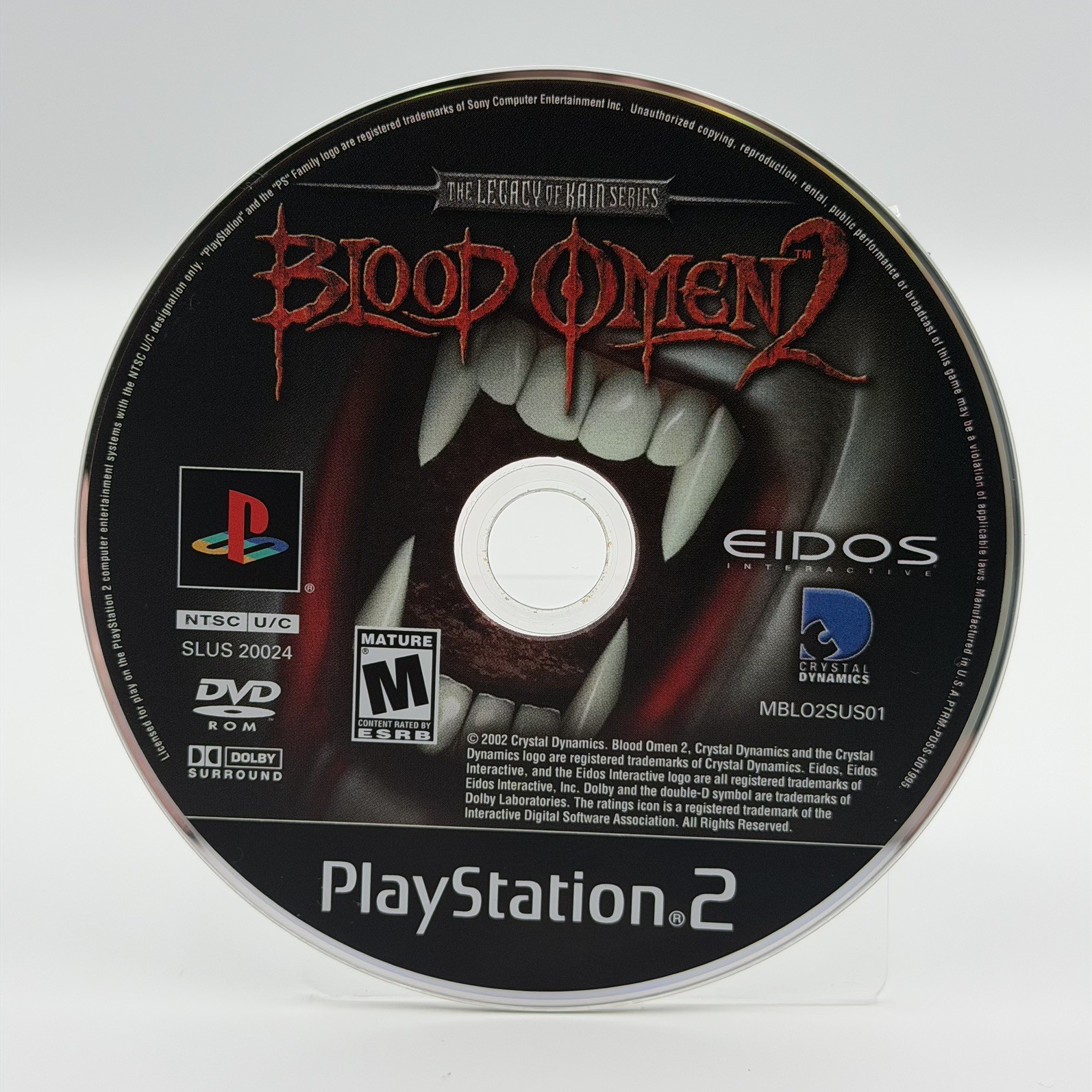 The Legacy of Kain: Blood Omen 2 (Sony PlayStation 2, 2002)  Disc Only 