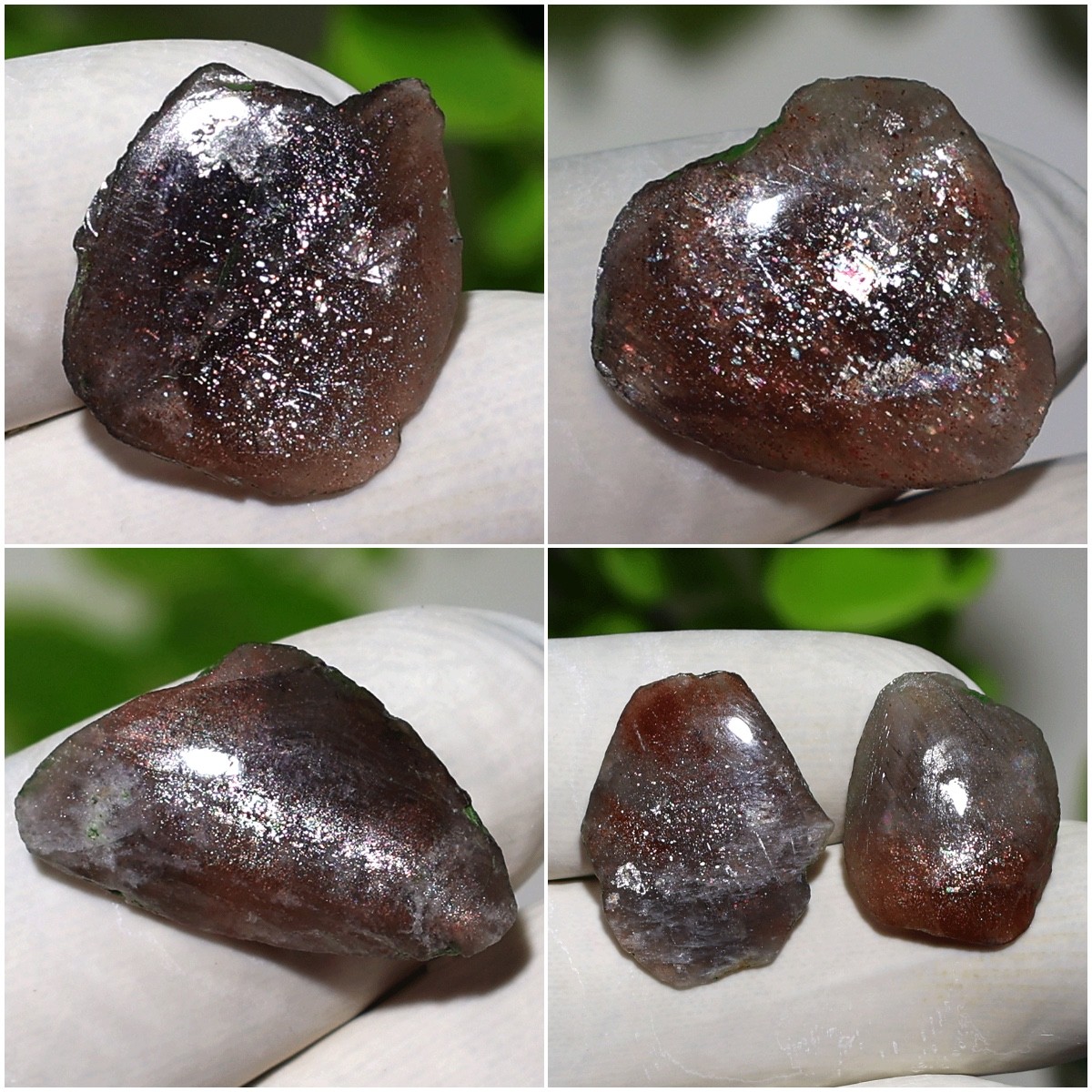 Sparkle Caught In Smoke~ 5 PC Natural Purple Haze Sunstone Rare Crystal Slab Lot