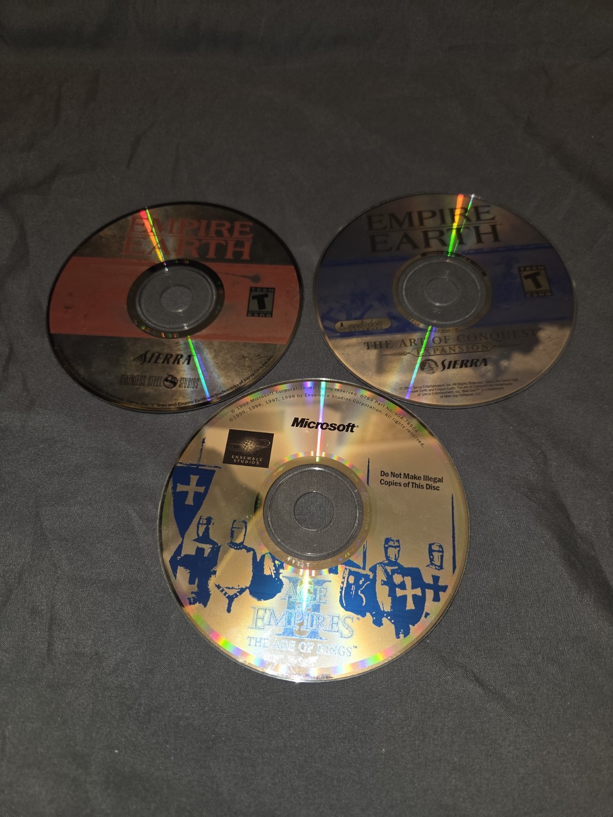 EMPIRE EARTH PC GAME LOT (3) AGE OF EMPIRES 2 /THE ART OF CONQUEST DISC ONLY