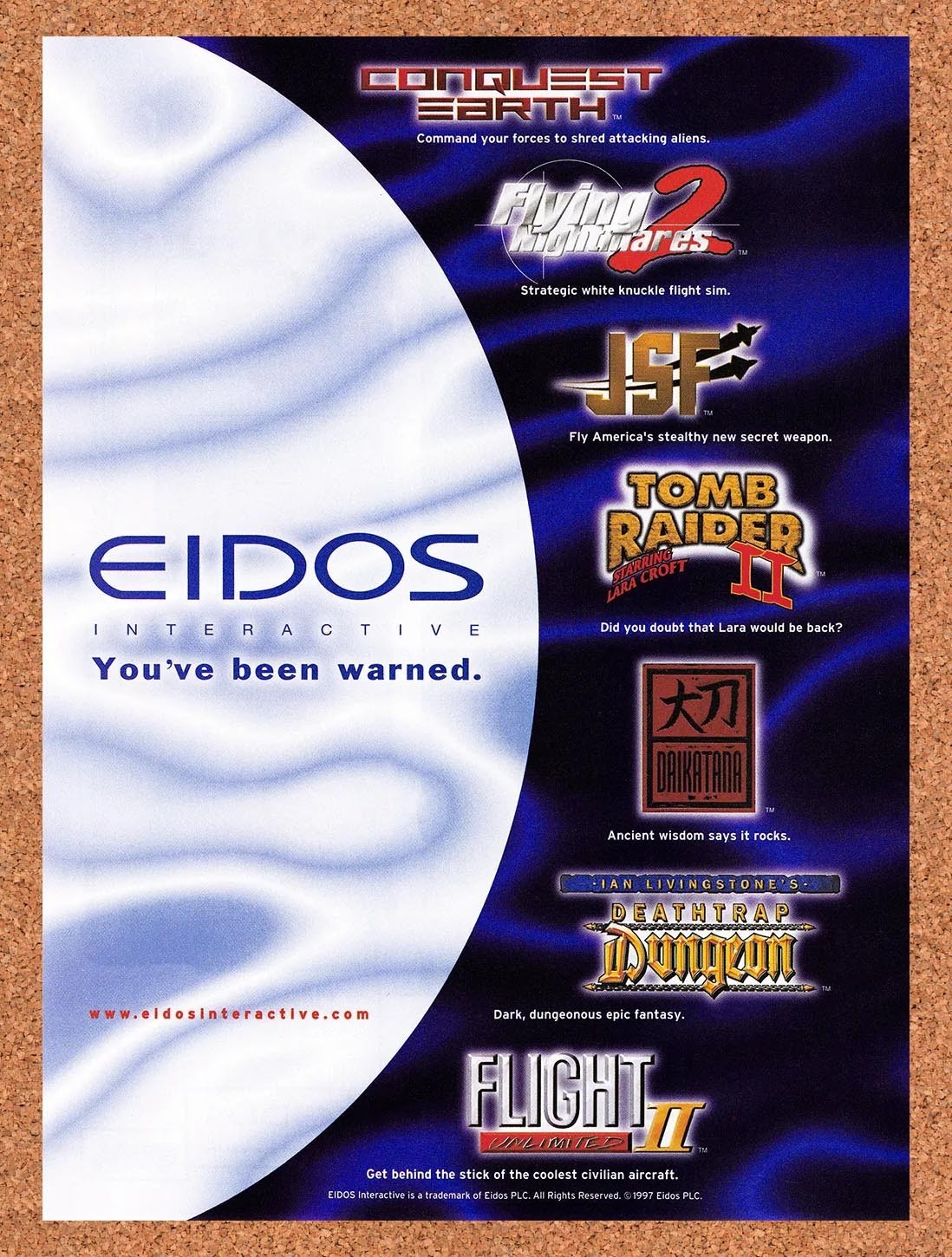 1998 Eidos PC Games Original Advertisement / Retro Promo v6