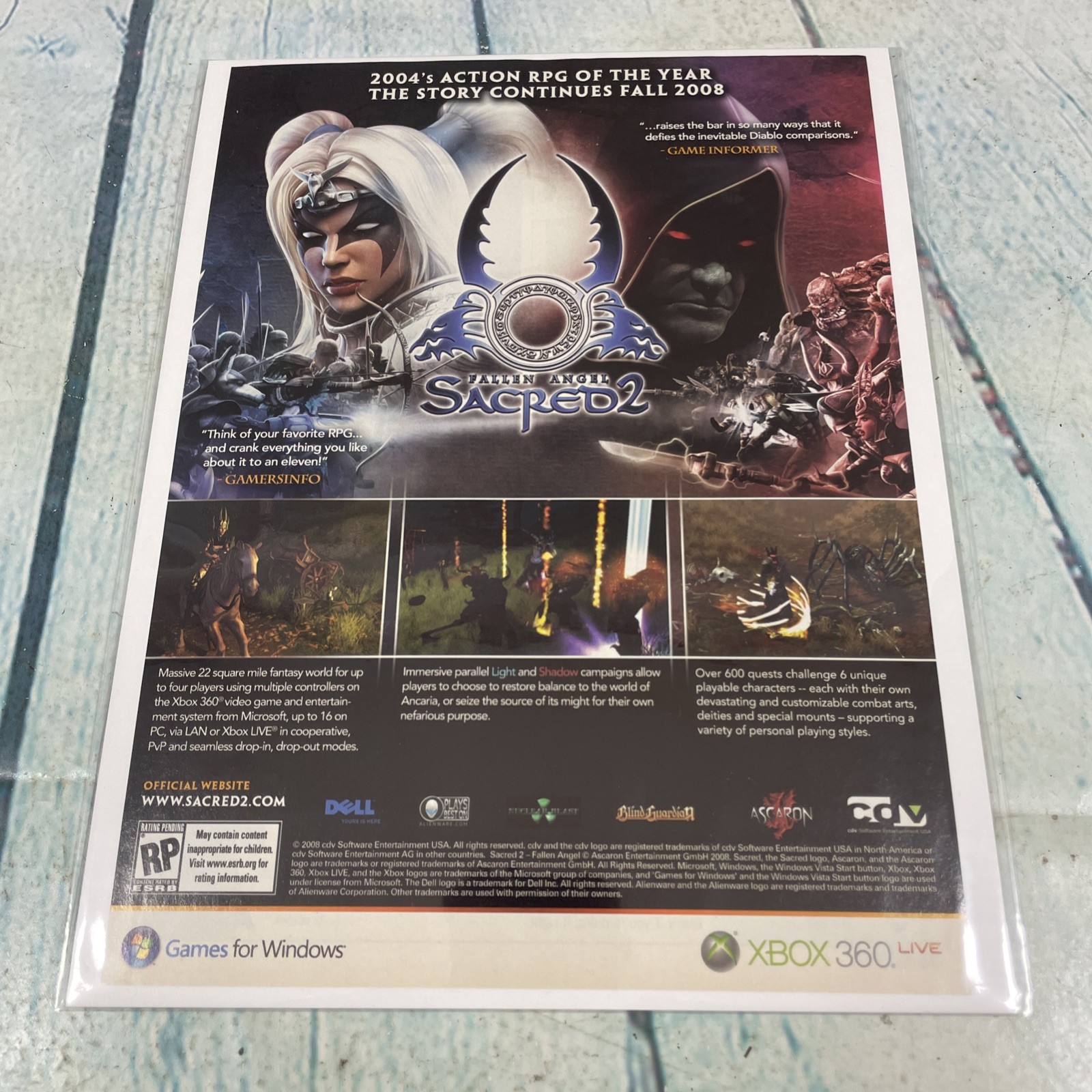 2008 Sacred 2 Fallen Angel Game Print Ad/Poster Pinup Promo Art Magazine Page