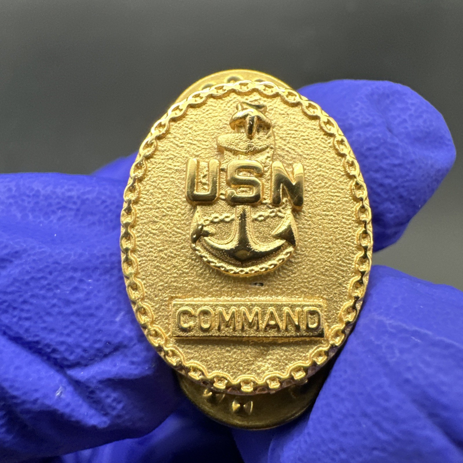USN COMMAND SENIOR CHIEF PETTY OFFICER PIN BADGE COOKIE One Star V 21 N V-21-n