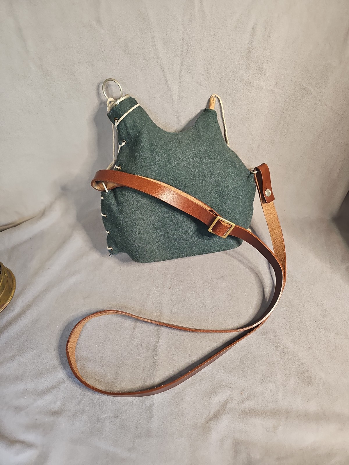 WW1 French M1877/1915 2-Liter Canteen Repro Bidon Poilu Horizon Wool & Leather