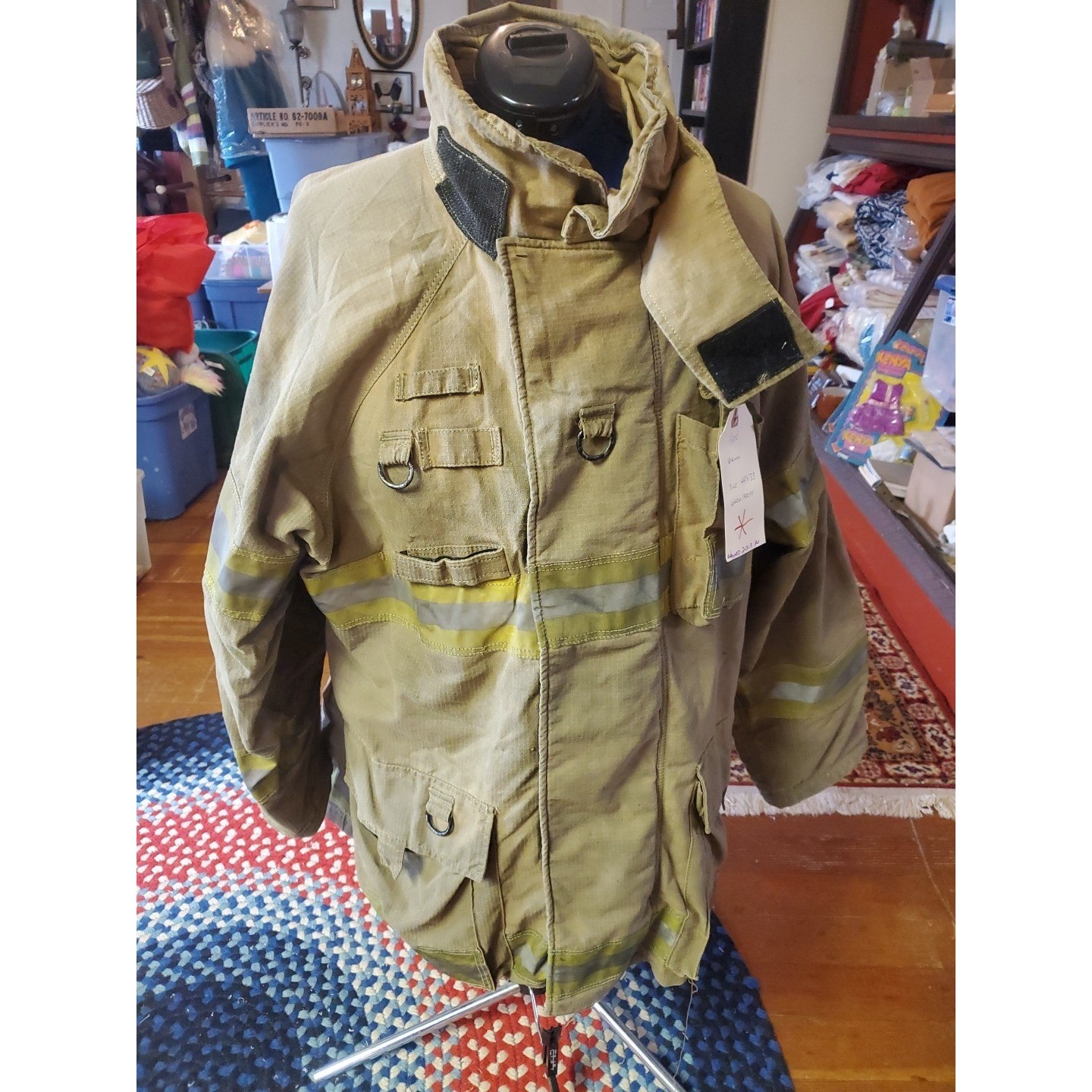 Vintage Retired Firefighter Turnout JACKET FIRE COAT USED *SHELL ONLY* 44x33\