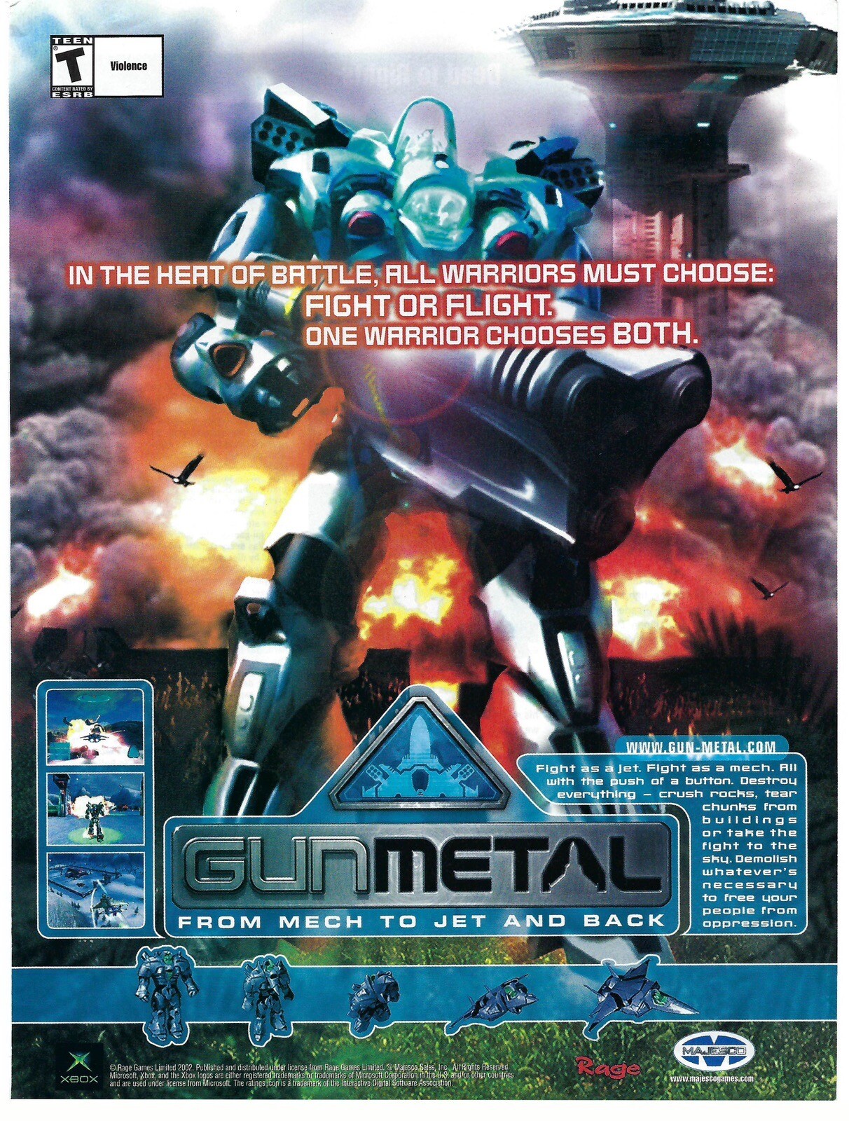 2002 GunMetal From Mech to Jet and Back Video Game Rage Vintage Print Ad/Poster