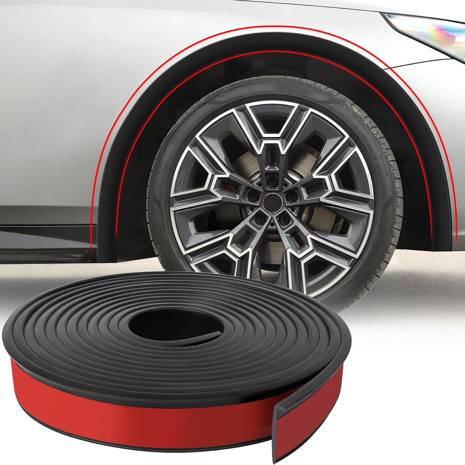 20FT Car Wheel Eyebrow Arch Trim, Fender Flares Protector, Rubber Wheel Eyebrow