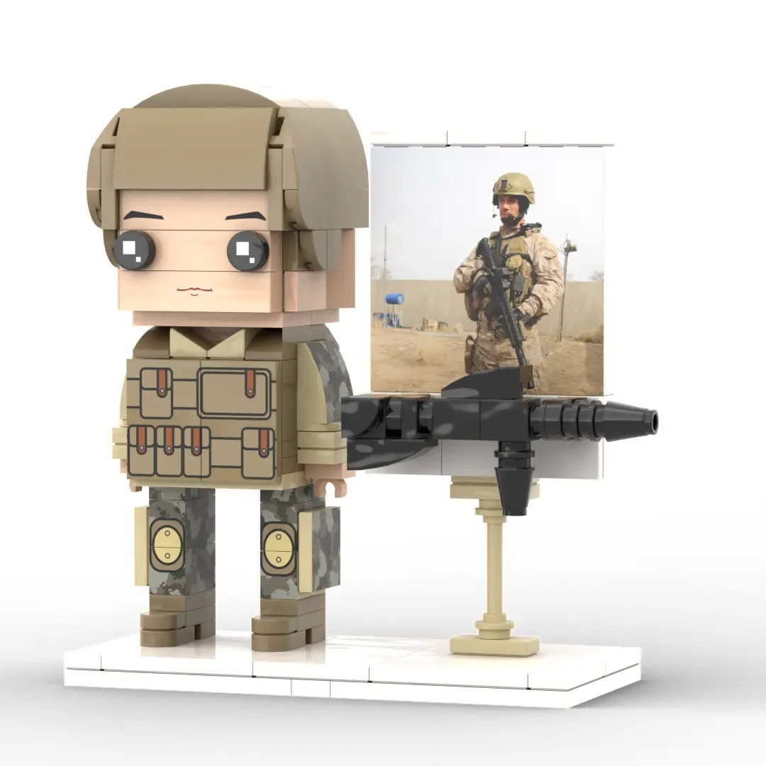 Personalized Figurine | Custom Soldier Collectible Brick-Style Gift from Photo