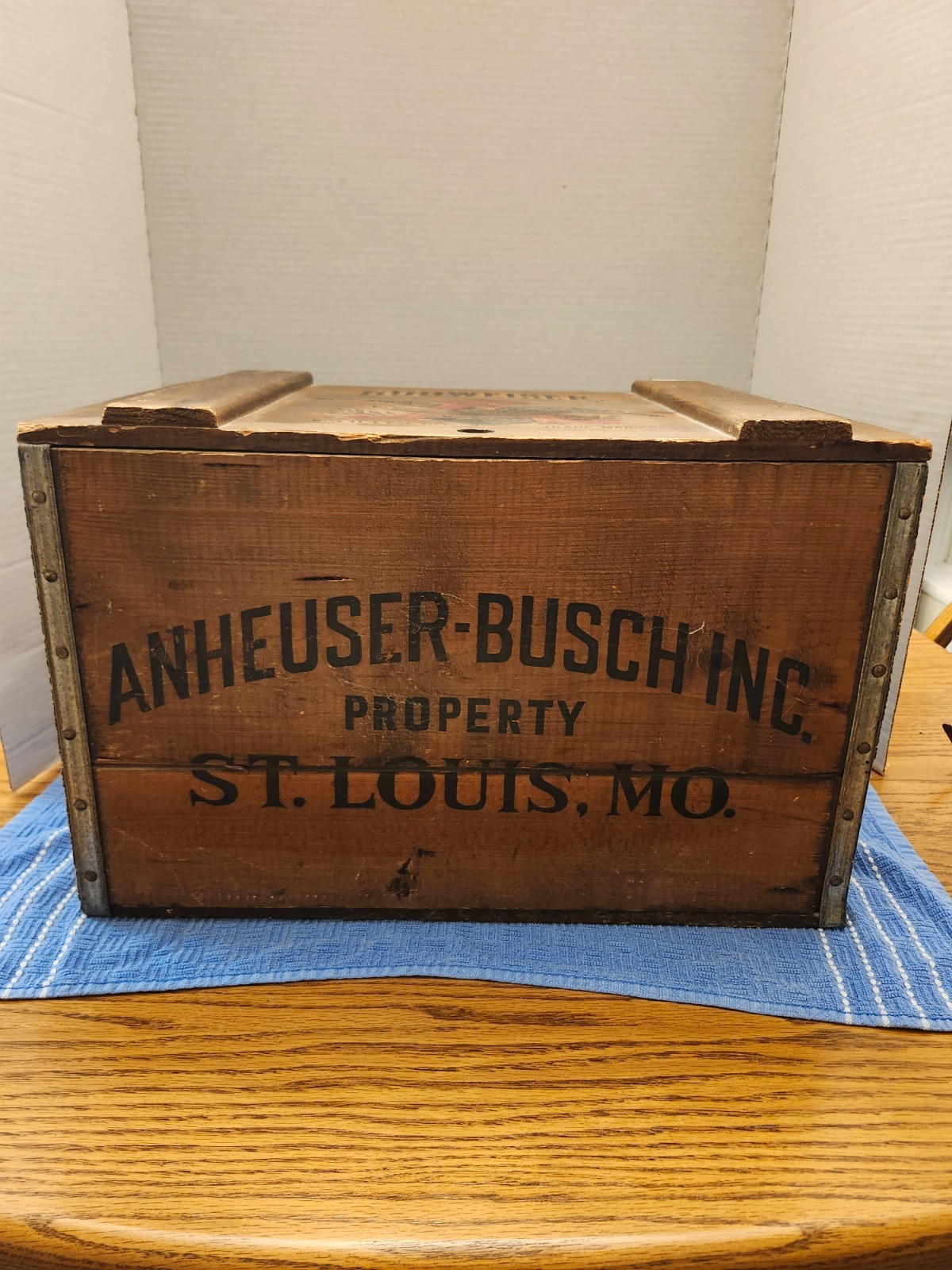 Vintage ORIGINAL 1976 Anheuser Busch Beer Wood Box Antique Budweiser Crate