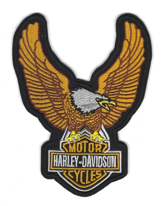 Harley Davidson Motorcycles Iron On Patch Open Winged Eagle 5.75\