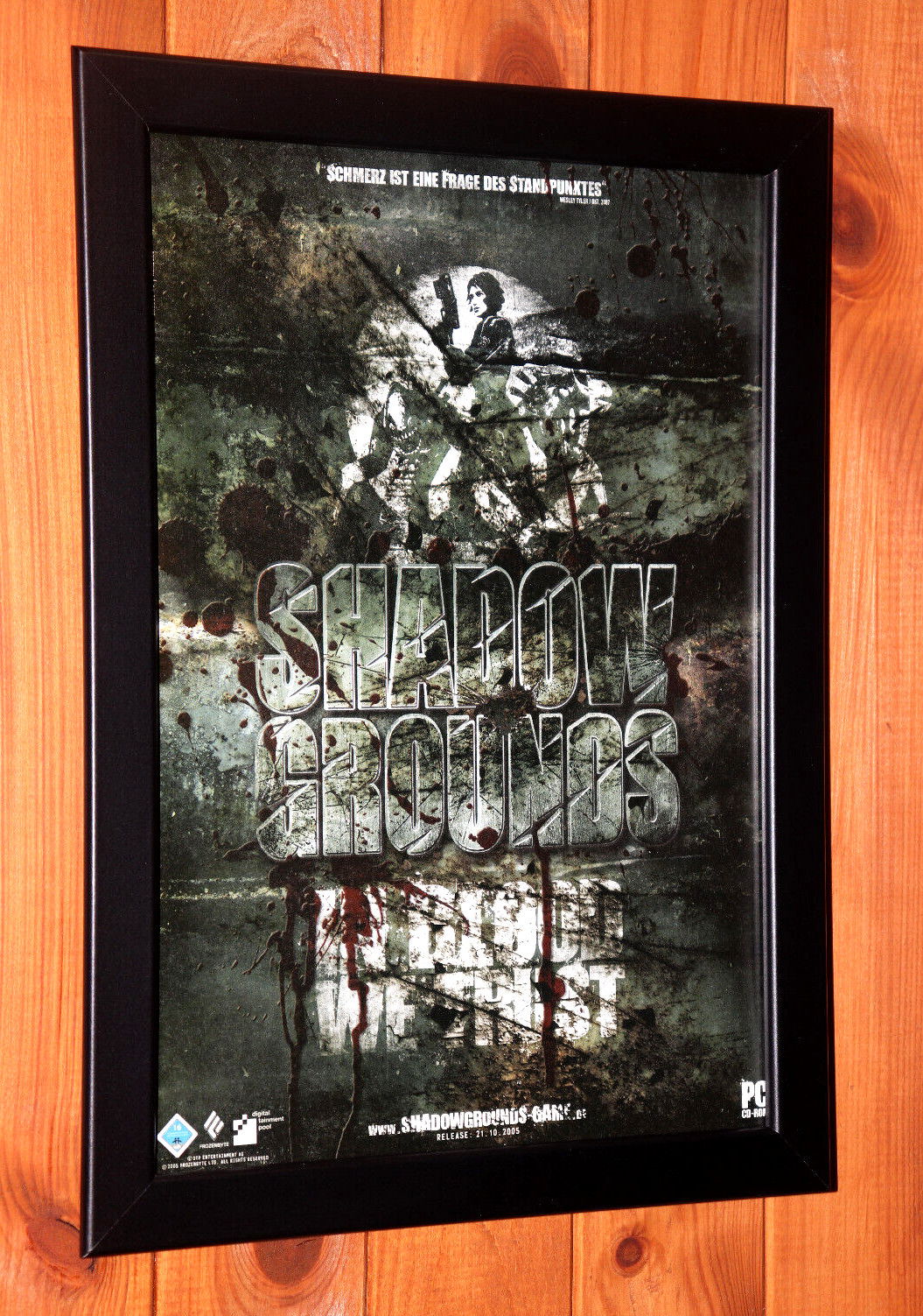 Shadowgrounds PC Windows Mac OS Rare Small Poster / Ad Page Framed