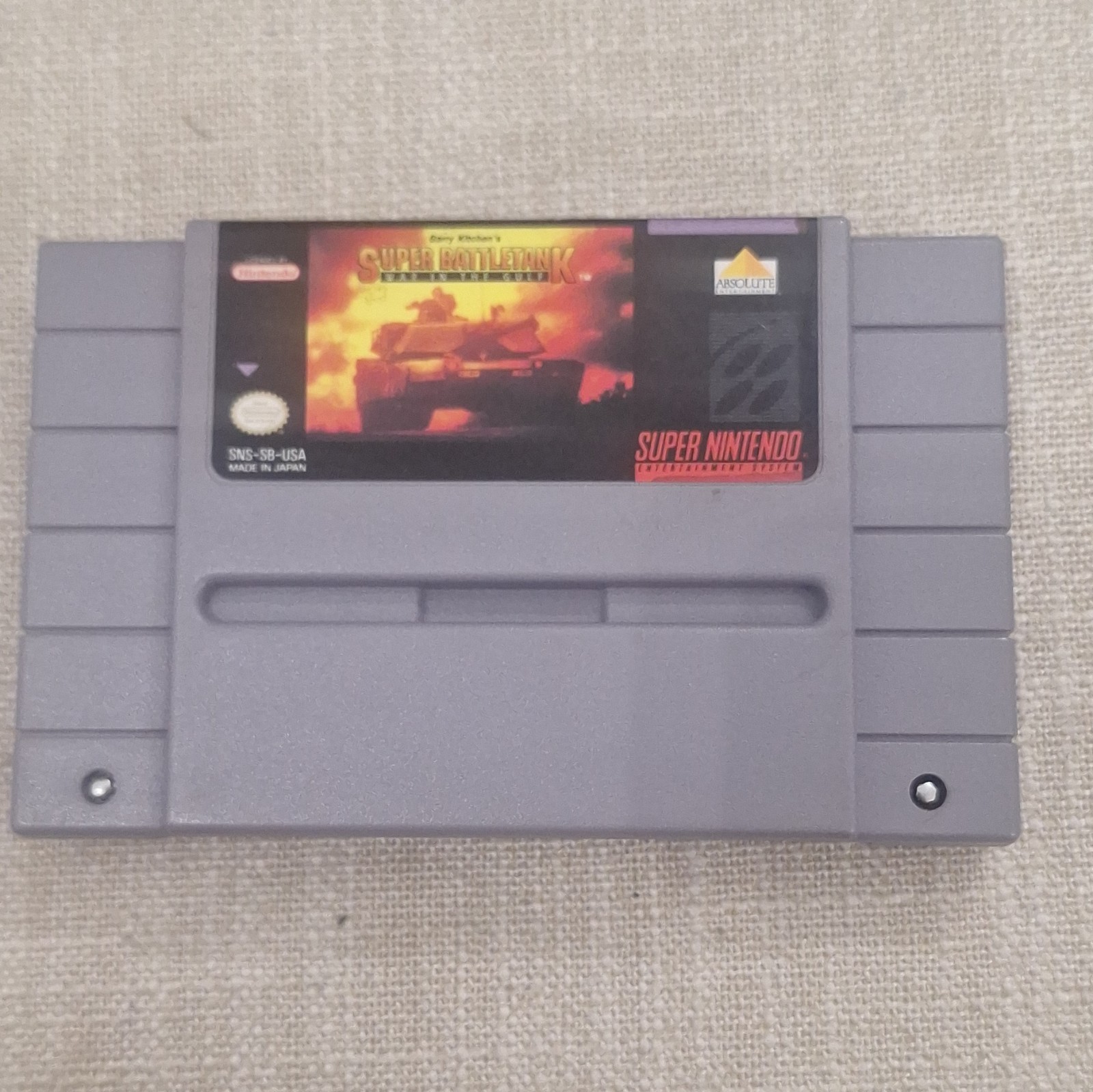 Super Nintendo Cartridge Super Battle tank War In The Gulf SNES Tested Working