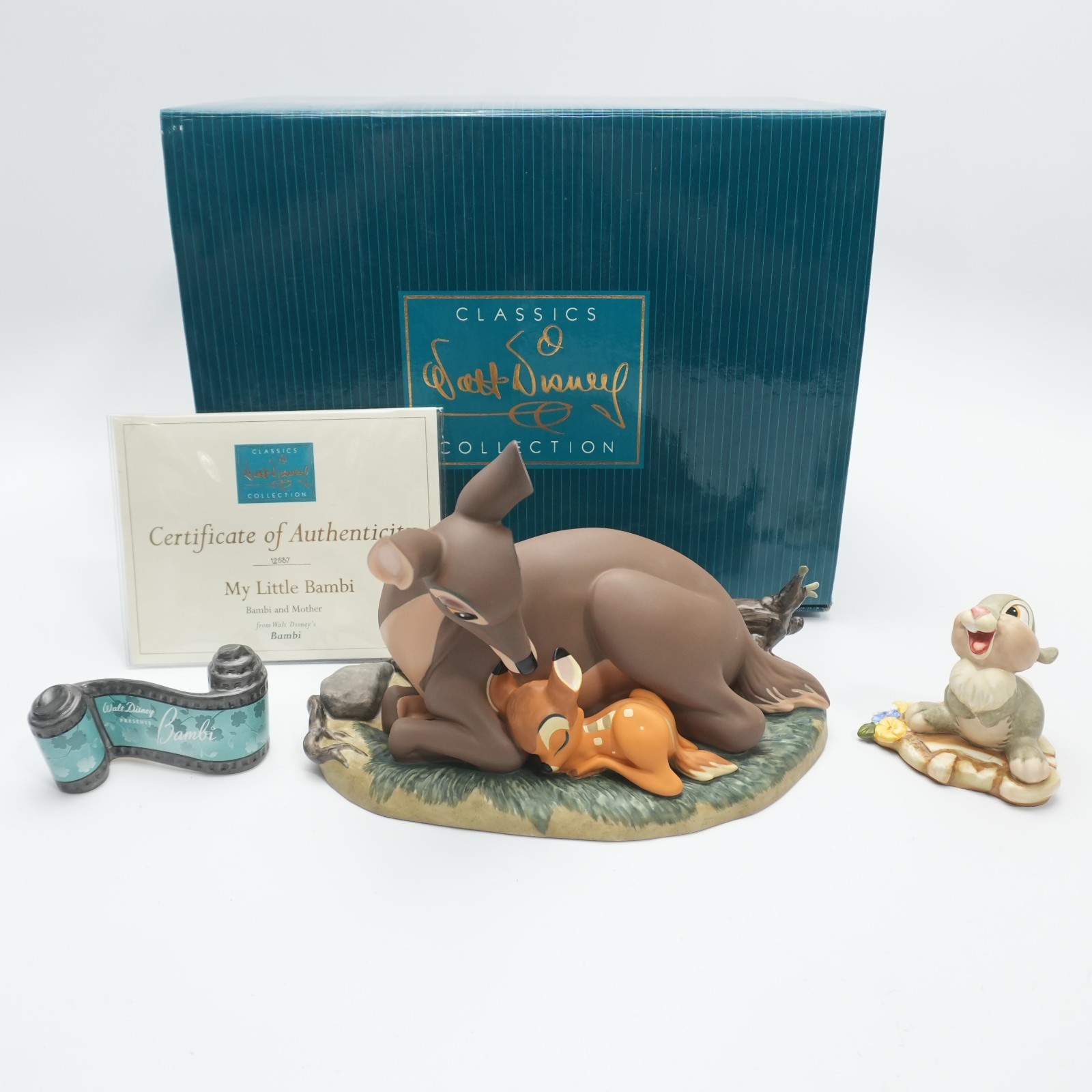 NICE WDCC Bambi My Little Bambi and Mother Statue w Thumper & Opening Title