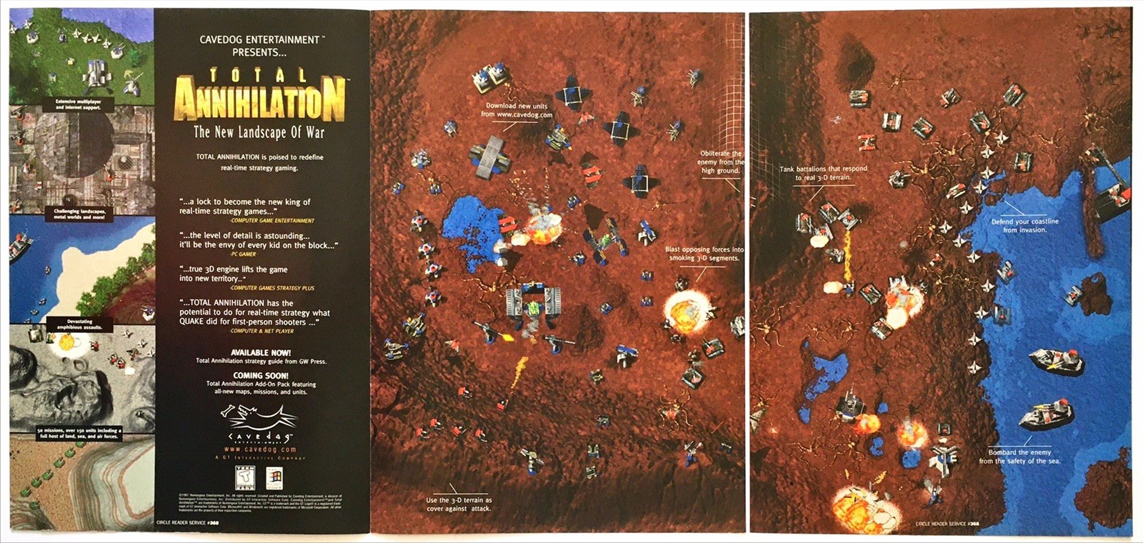 1997 Total Annihilation RTS PC Game Original Promo Print Ad Foldout Poster Art