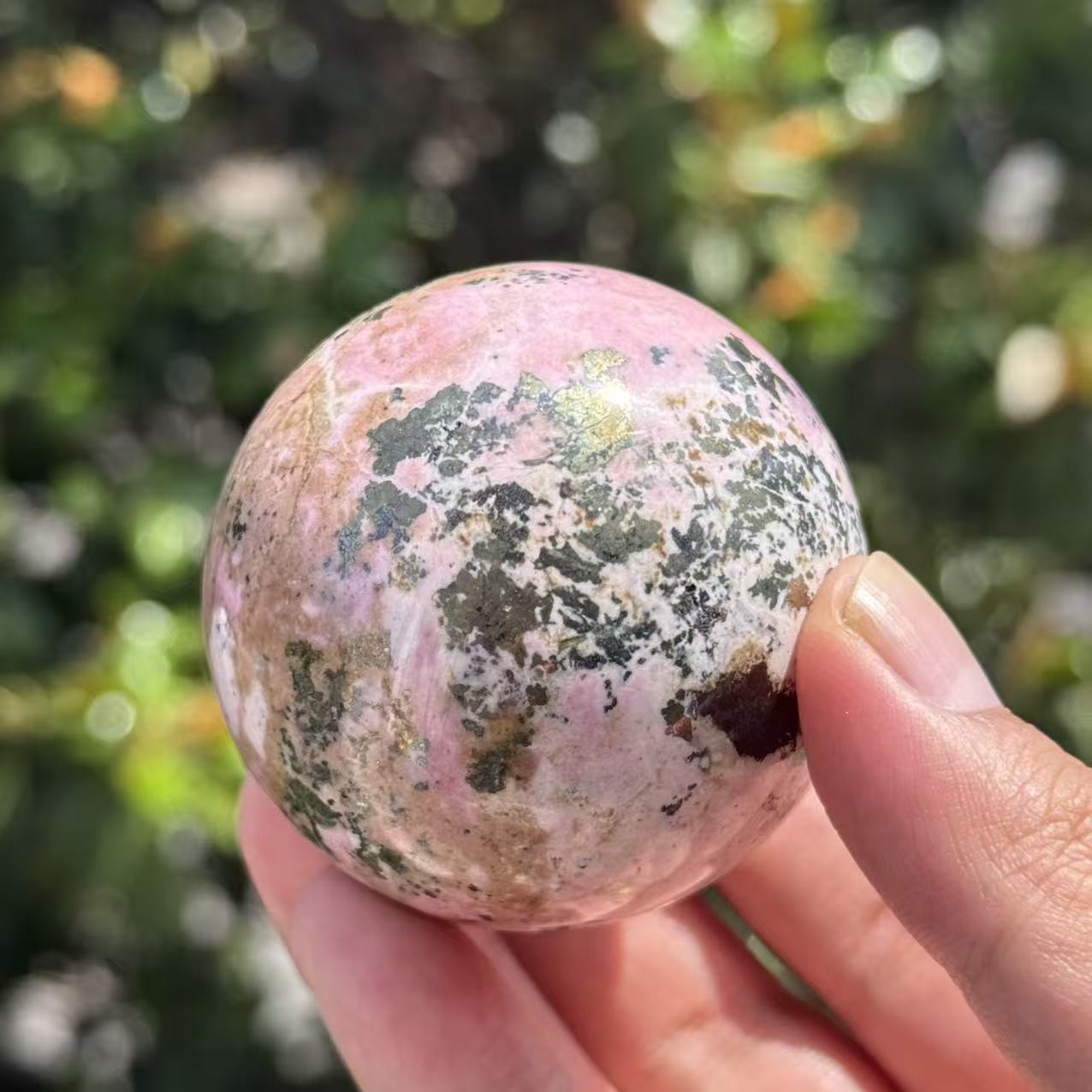 Rare Natural Rhodochrosite Sphere 55mm 310g Crystal Ball Healing