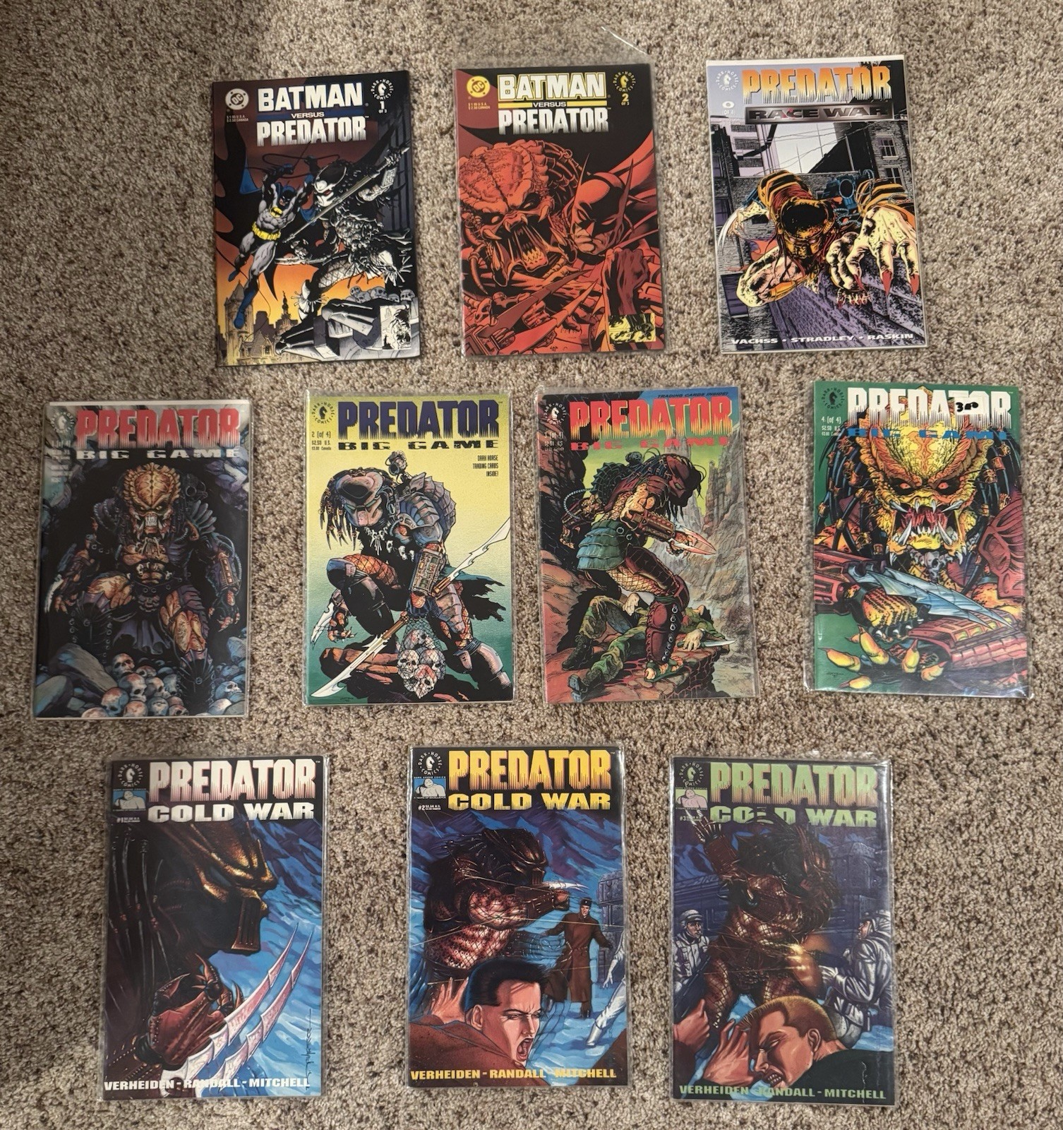 Vtg Dark Horse Predator Comic ( Lot of 10) Cold War Big Game Race War Batman