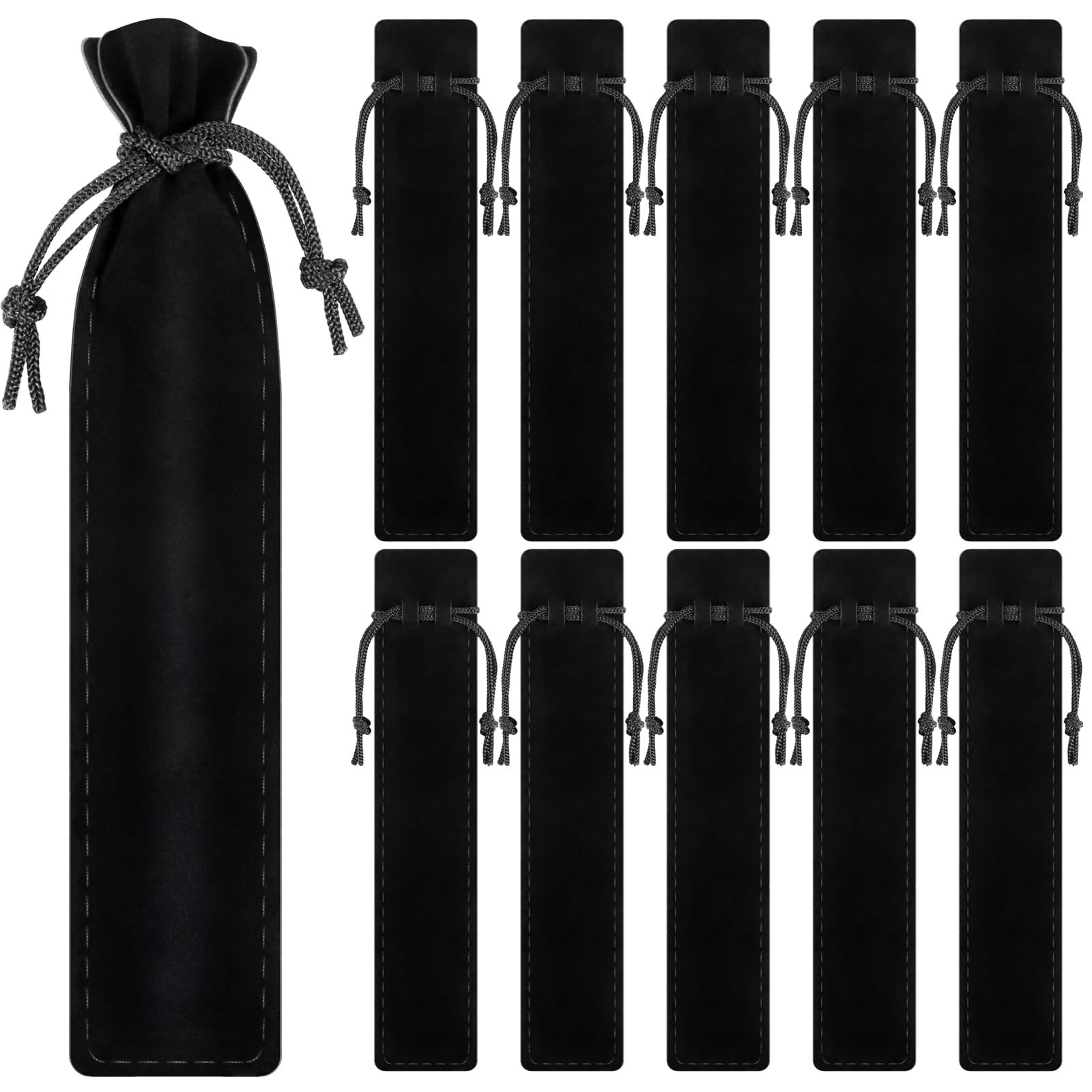 WFPLUS 50 Pieces Velvet Pen Pouch with Drawstring - Velvet Pen Bag Case Pen H...