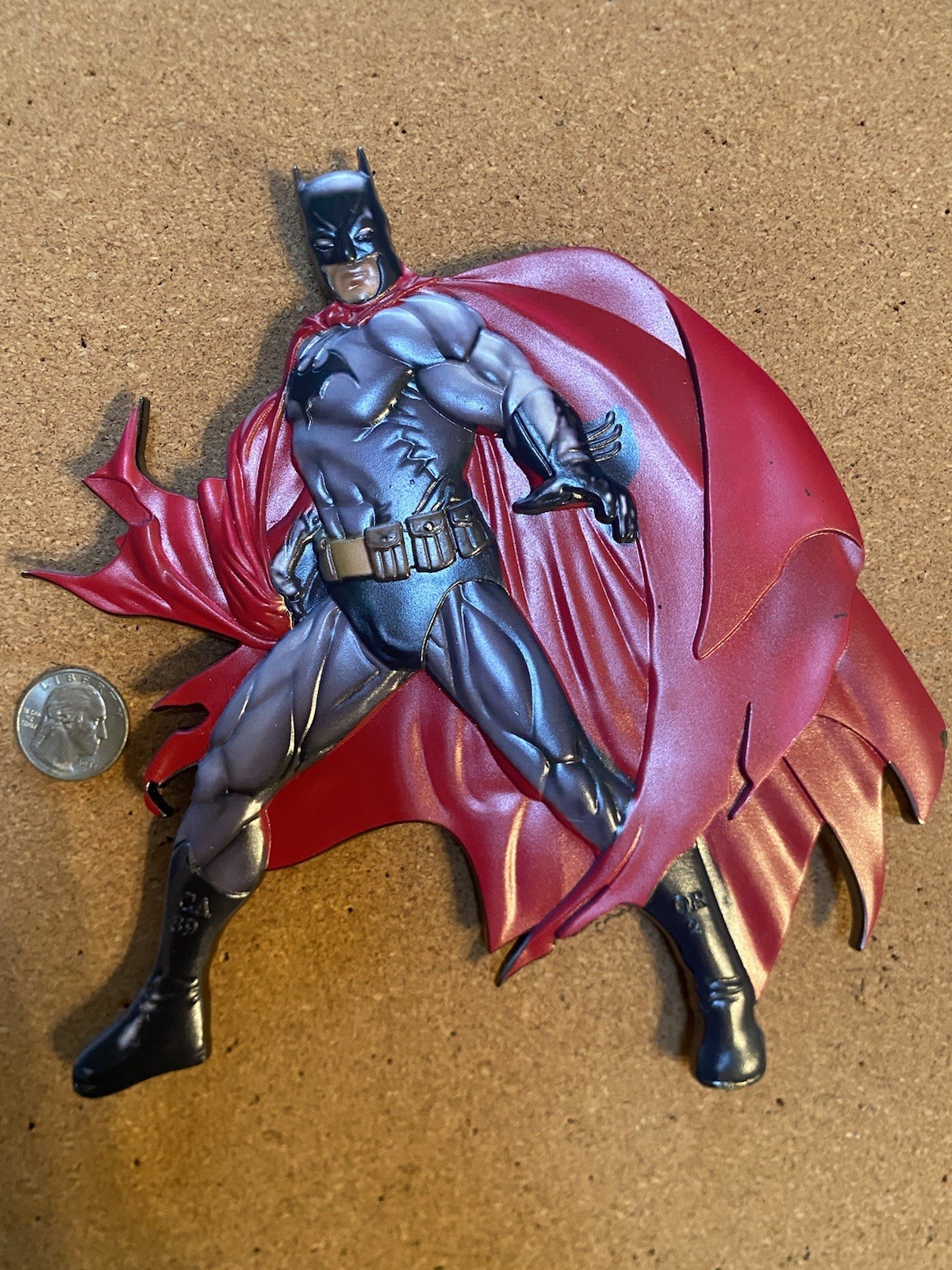 Rare Limited Little League Pin 8” Batman In Red Cape Huge