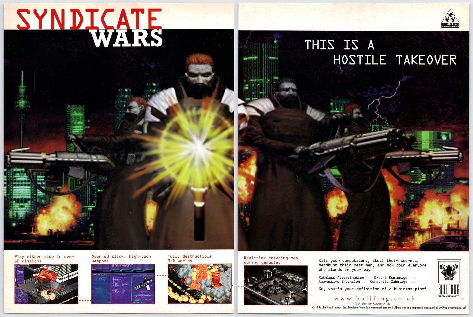 Syndicate Wars - PC Game - Vintage Original Print Ad/Poster Promo Art 1996