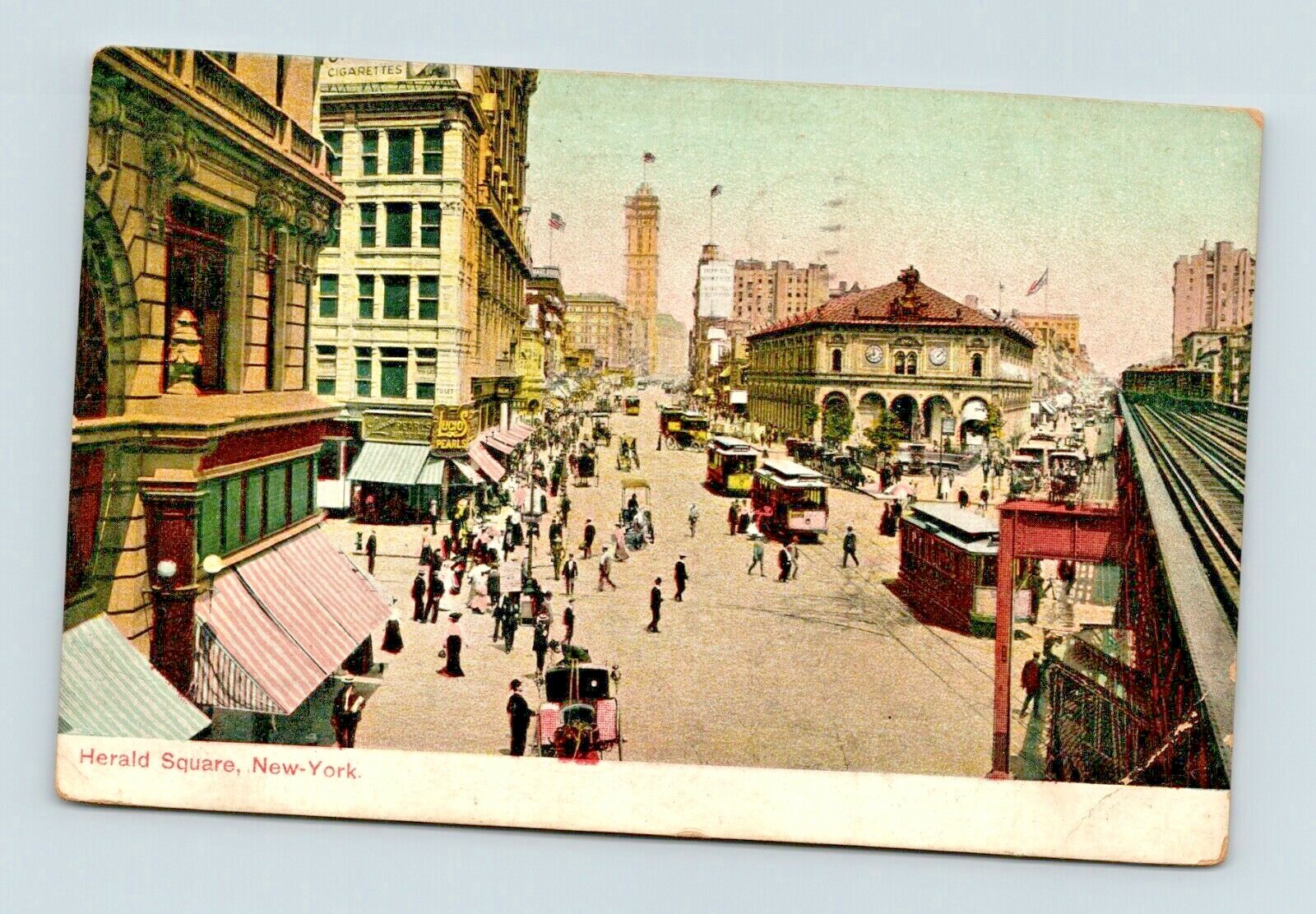 NEW YORK NY. NICE OLD STREET VIEW OF HERALD SQUARE (D-58)