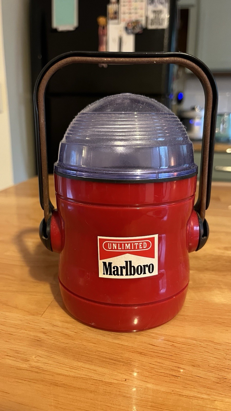 Vintage Marlboro Lantern Lamp Red With Tilt Handle Battery Operated