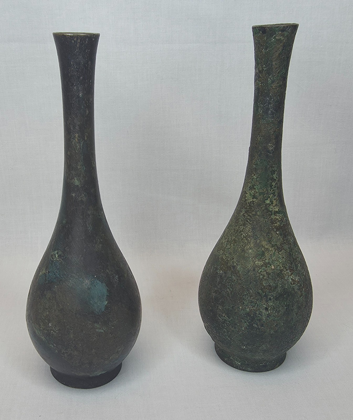 Vintage Japanese Toyo Bronze Murashido Crane Neck Bud Vase Ikebana MCM 7.25\