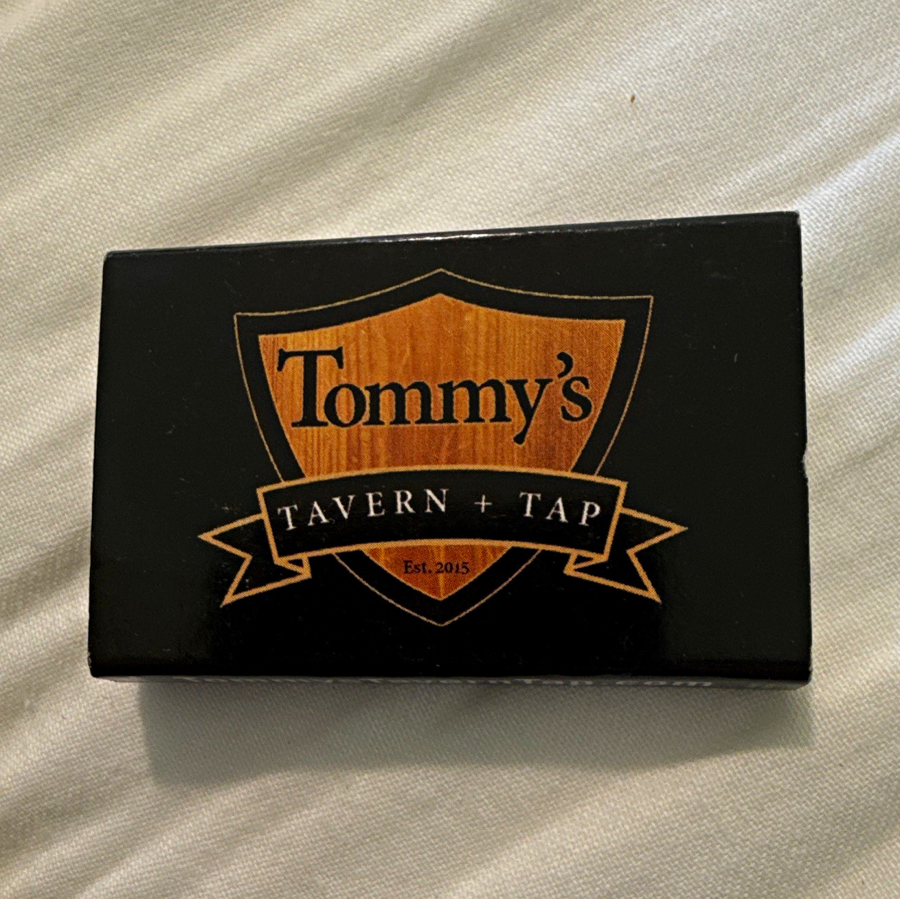 Tommy’s Tavern + Tap Collectible Matchbook/Matchbox Black Est. 2015