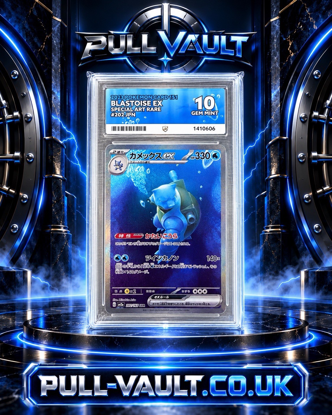 Blastoise EX 202/165 SV2a 151 SAR Japanese Pokemon Card Ace 10