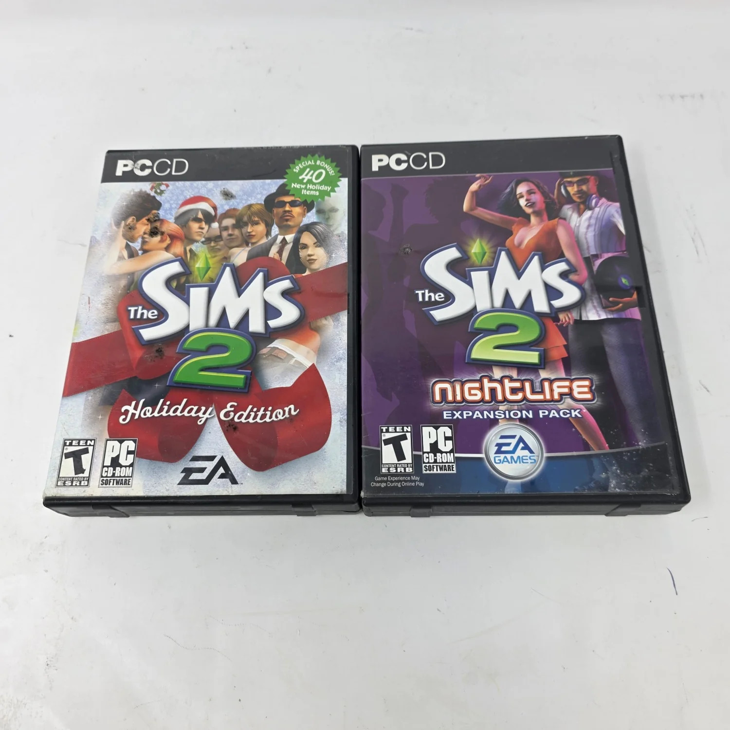 Lot of 2 PC Games The Sims 2 Holiday Edition & Nightlife – Complete Bundle CIB