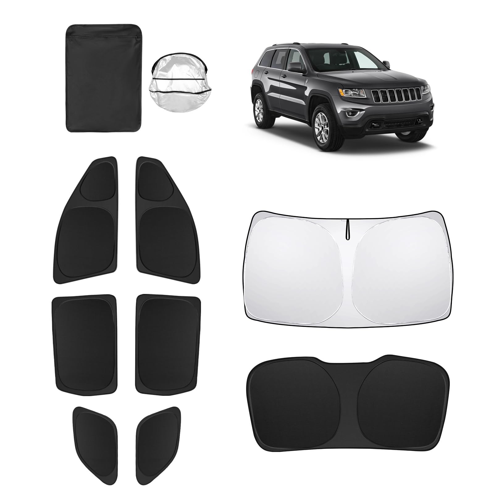 8pcs Car Window Shades forJeep Grand Cherokee 2011-2021(NOT Grand Cherokee L)...