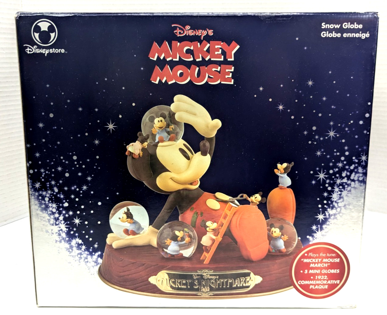 2007 Disney's Mickey Mouse “Mickey’s Nightmare” 1932 Musical Snow Globe w/ Box