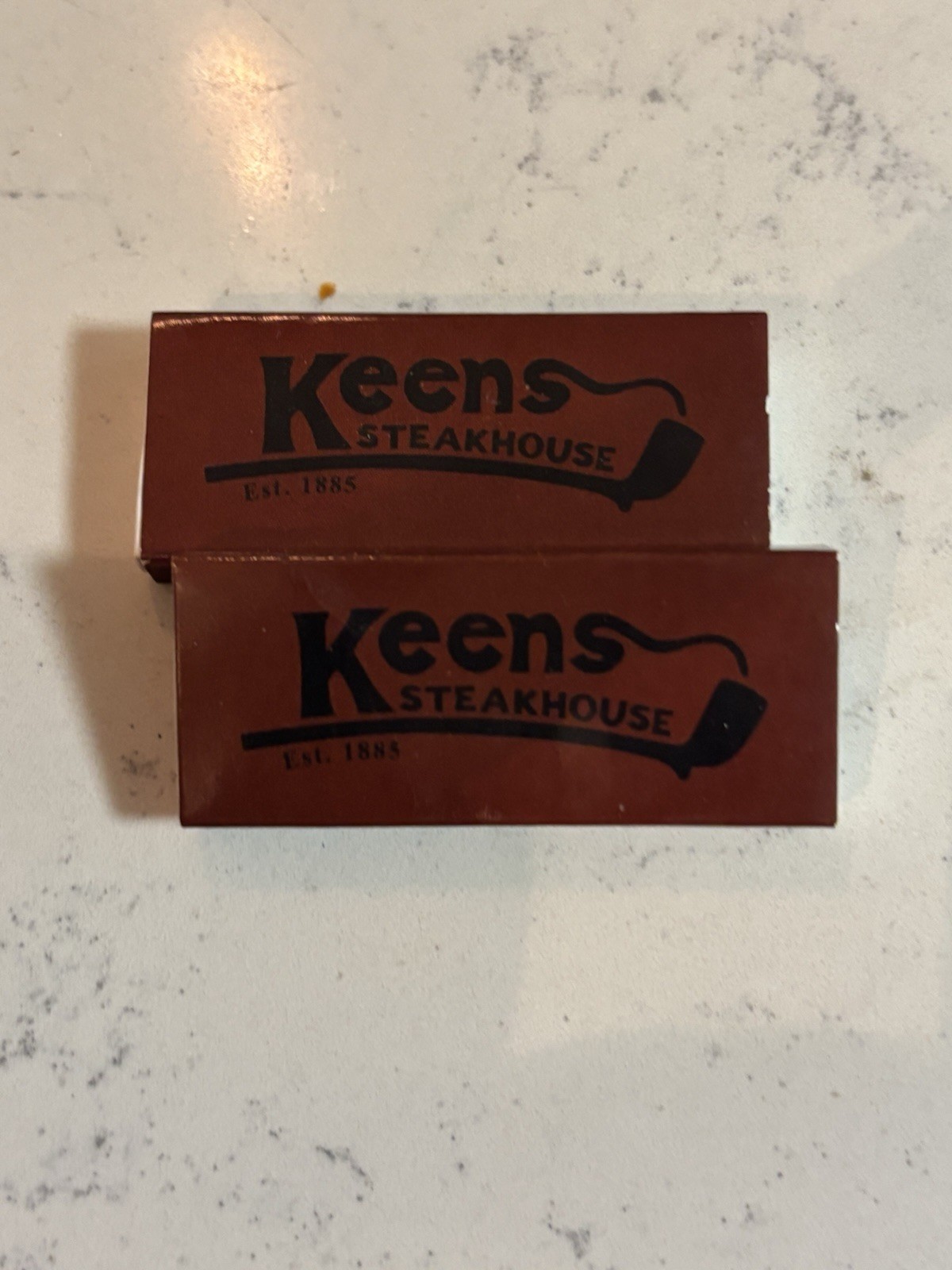 Matches From The Iconic Keens Steakhouse On 36th Street And 6th Ave NYC