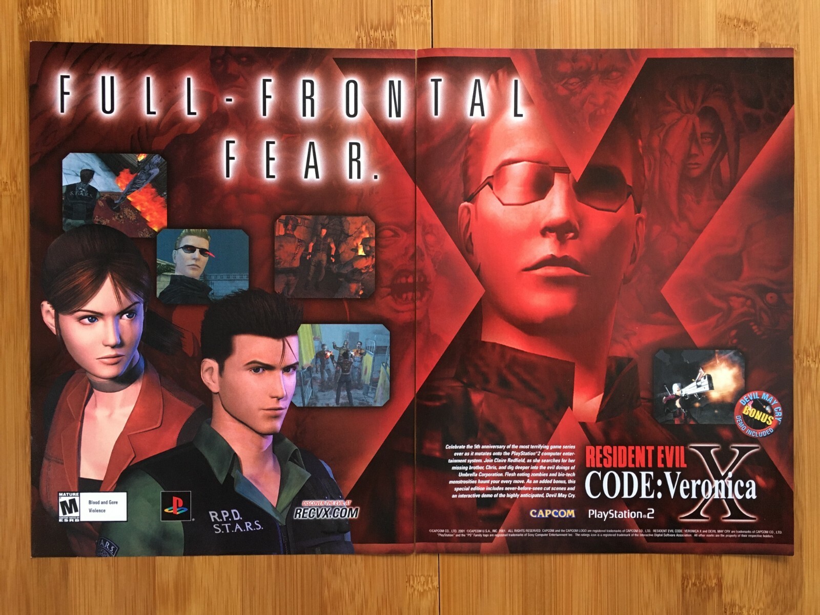 2001 Resident Evil Code Veronica X PS2 Gamecube Print Ad/Poster Official Art